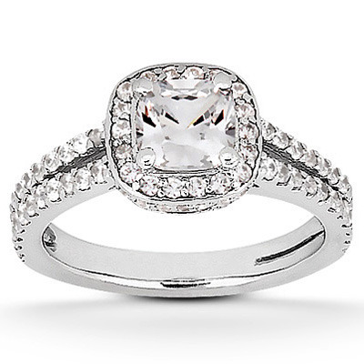 Halo Cushion Diamond Engagement Ring (0.49 ct. t.w.)