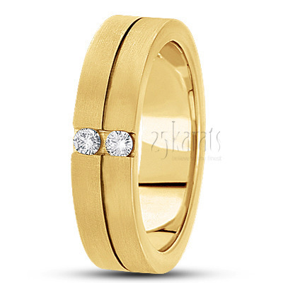 Symmetrical Two-Tone Diamond Wedding Ring - view 3 of 3