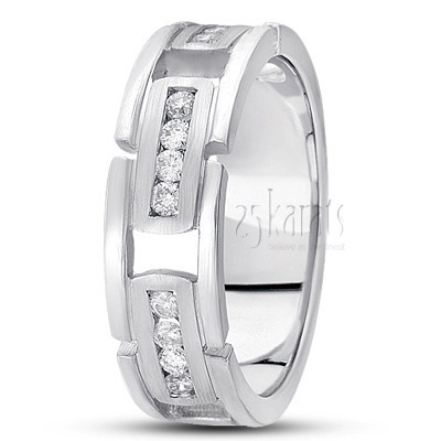 Modern Diamond Wedding Band 5 - view 2 thumbnail