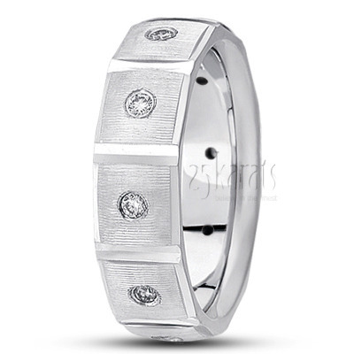 Cornered Diamond Wedding Band - view 2 thumbnail