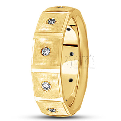 Cornered Diamond Wedding Band - main view