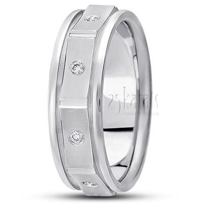 Cornered Diamond Wedding Ring - view 2