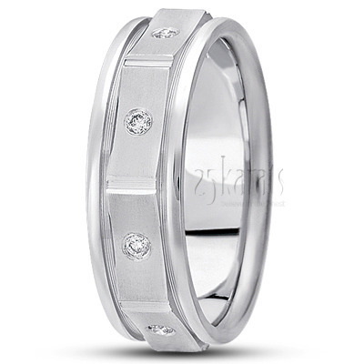 Cornered Diamond Wedding Ring - view 2 thumbnail
