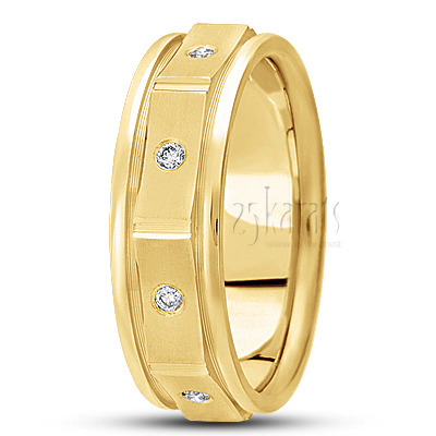 Cornered Diamond Wedding Ring - view 3