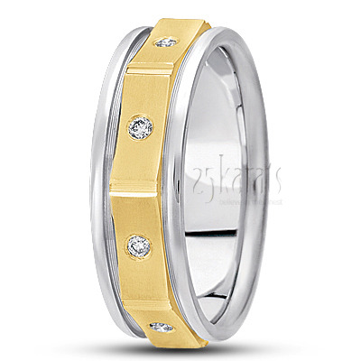 Cornered Diamond Wedding Ring - main view