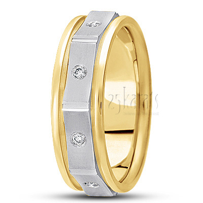 Cornered Diamond Wedding Ring - view 4