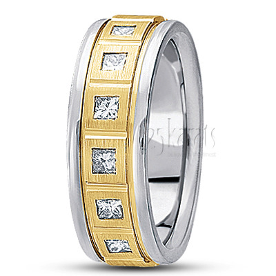 Rectangular Cut Diamond Wedding Band 1 - view 4