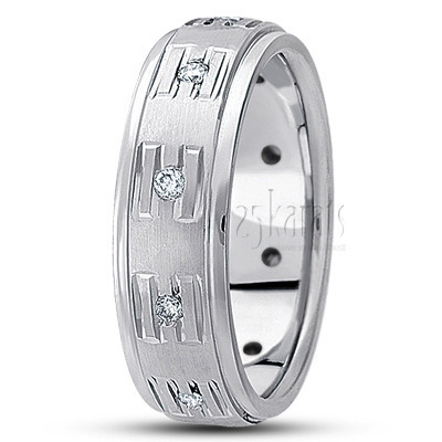 Diagonal Cut Diamond Wedding Band 3 - view 2 thumbnail