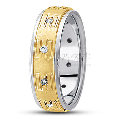 Diagonal Cut Diamond Wedding Band 3 - main view thumbnail