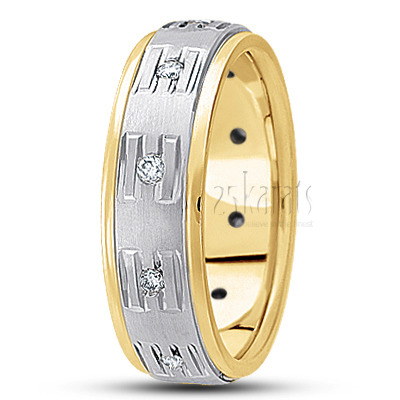 Diagonal Cut Diamond Wedding Band 3 - view 4