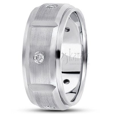 Rectangular Cut Diamond Wedding Ring 3 - view 2