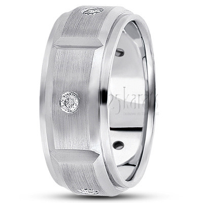 Rectangular Cut Diamond Wedding Ring 3 - view 2 thumbnail