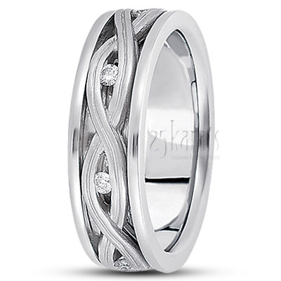 Braided Diamond Wedding Band 1 - view 2