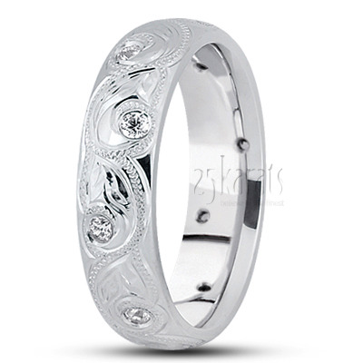 Floral Design Diamond Wedding Ring
