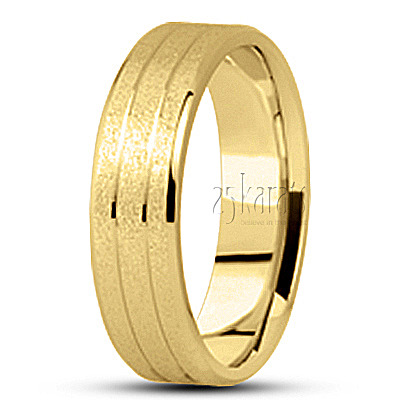 Wire Matte Carved Design Wedding Band