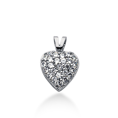 0.50ct Round Cut Prong Set Heart Shape Pendant - view 1
