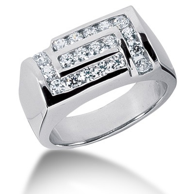 1.00 ct. Round Cut Channel Set Diamond Man Ring