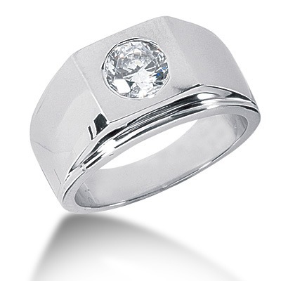1.00 ct. Solitaire Diamond Men's Ring thumbnail 1
