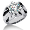 Solitaire Round Diamond Men's Ring for 6ct Stone