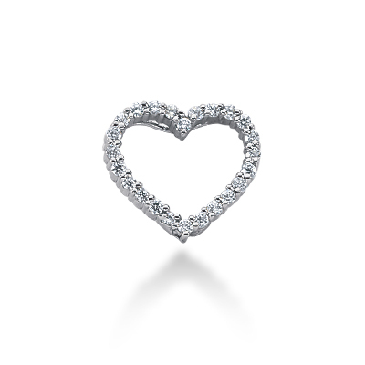 0.36ct Prong Set Diamond Heart Pendant - view 1 of 1