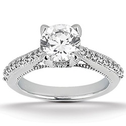 Round Cut Prong Set Diamond Bridal Ring (0.37 ct.tw.)