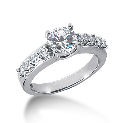 Round Cut Prong Set Diamond Engagement Ring (0.40 t.c.w.) - view 1