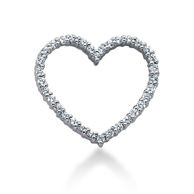 0.51 ct. Round Cut Prong Set Diamond Heart Shape Pendant - view 1