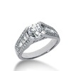 Baguette and Round Cut Diamond Engagement Ring (0.93 ct. t..w.)