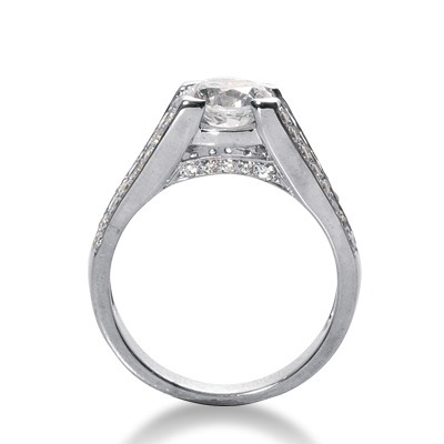 Baguette and Round Cut Diamond Engagement Ring (1.05ct. tw.) thumbnail 2