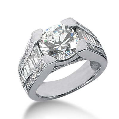 Baguette and Round Cut Diamond Engagement Ring (1.50 ct. tw.) thumbnail 1