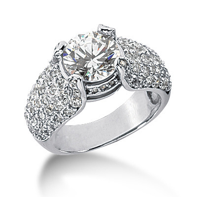 Round Cut Pave Set Diamond Engagement Ring (1.54 t.c.w.) thumbnail 1