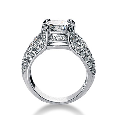 Round Cut Pave Set Diamond Engagement Ring (1.54 t.c.w.) thumbnail 2
