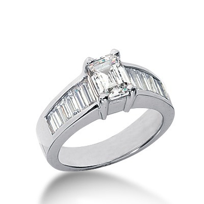 Emerald Cut Channel Set Diamond Engagement Ring (0.80 ct. tw.) thumbnail 1