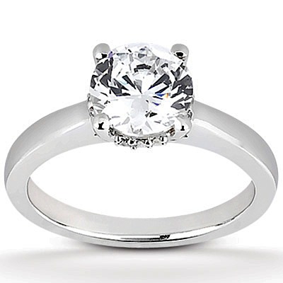 Round Cut Prong Setting Diamond Engagement Ring (0.06 t.c.w.)