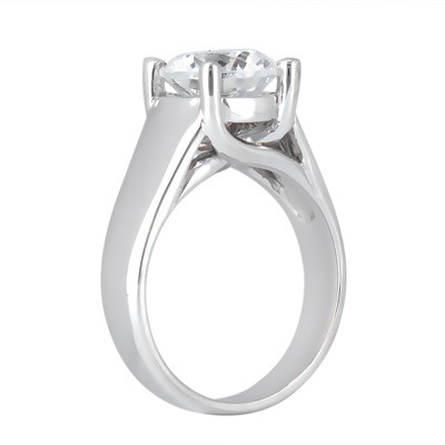 Round Cut Trellis Set Solitaire Engagement Ring (3.00 ct.) - view 2