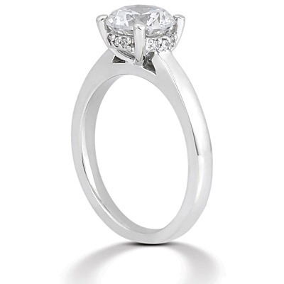 Round Cut Prong Set Diamond Engagement Ring (0.08 ct. tw.) thumbnail 3