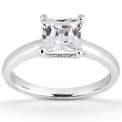 Princess Cut Prong Set Diamond Engagement Ring (0.06 t.c.w.)