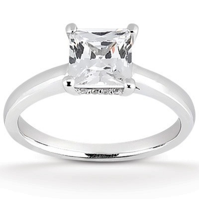 Princess Cut Prong Set Diamond Engagement Ring (0.06 t.c.w.) thumbnail 1