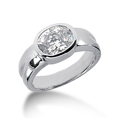 Bezel set oval engagement rings