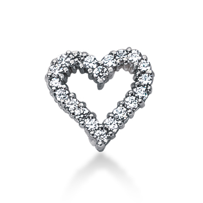 0.80 CT Diamond Heart Shape Pendant - view 1