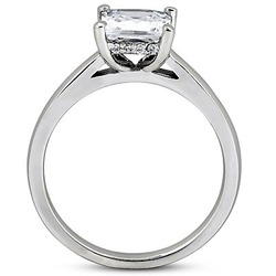 Princesss Cut Prong Set Diamond Engagement Ring (0.06 ct.tw.) thumbnail 2