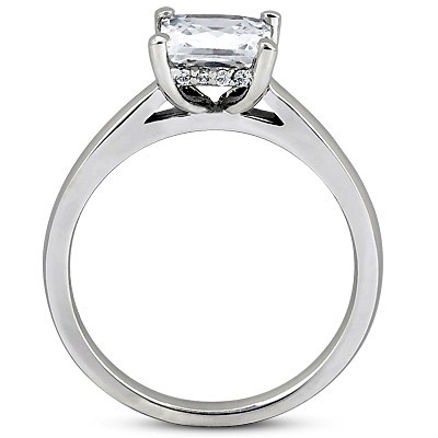 Princesss Cut Prong Set Diamond Engagement Ring (0.06 ct. tw.) thumbnail 2