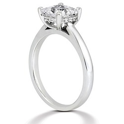 Princesss Cut Prong Set Diamond Engagement Ring (0.06 ct.tw.) thumbnail 3