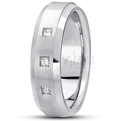 Beveled Edge Diamond Wedding Ring 3 - view 2