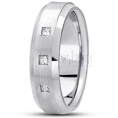 Beveled Edge Diamond Wedding Ring 3 - view 2 thumbnail