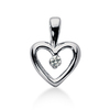 0.10 ct. Bezel Set Solitaire Diamond Heart Shape Pendant