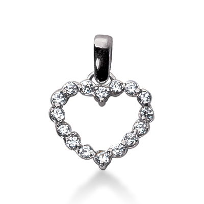 0.48ct Classic Diamond Heart Shape Pendant - view 1 of 1