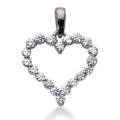 1.00 CT Diamond Heart Shape Pendant 1 - view 1