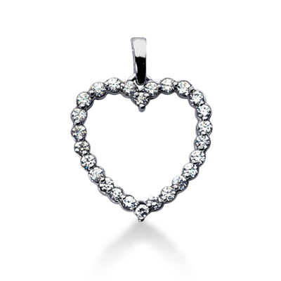 1.30 CT Diamond Heart Shape Pendant - view 1