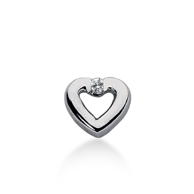 0.07ct Round Solitaire Heart Pendant - view 1